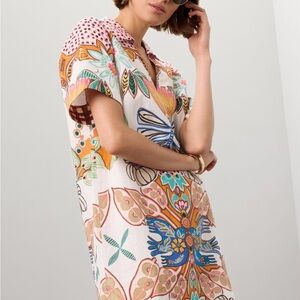 Marie Oliver DeDe dress Floral Mini Dress White, Blue, Orange, Pink, Green